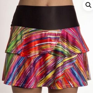 Faye + Florie Pammy 4 Tier Color Stripe Tennis Skirt